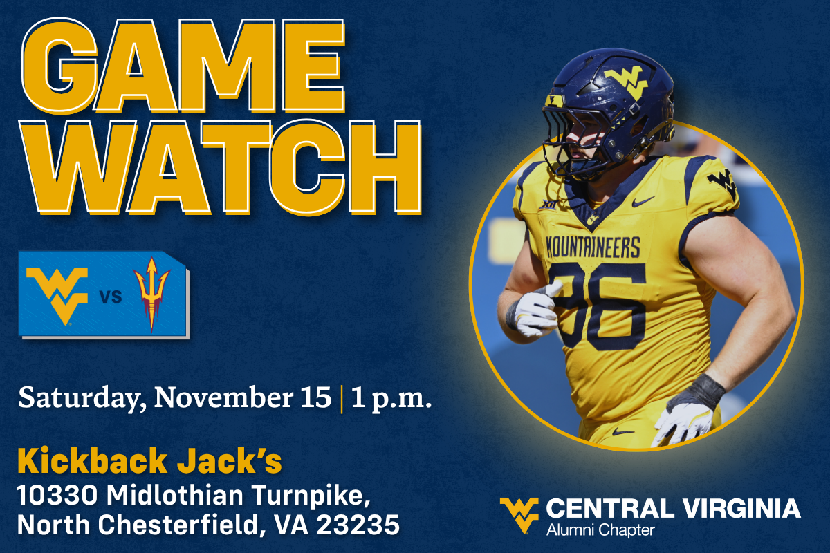 WVU vs Arizona State Game Watch - Saturday, November 15 at 1:00 PM - Kickback Jack's, 10330 Midlothian Turnpike, North Chesterfield, VA 23235